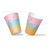 Bandeja de papel para fiesta de helado de verano, vaso de papel desechable, mantel de seda, vajilla de postre, decoración para fiesta de cumpleaños infantil