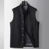 Colete Casual Masculino 2026 Primavera/Verão Luxo Leve Estilo Old Money Gola Alta Malha de Lã Sem Mangas Jaqueta de Alta Qualidade para Jovens