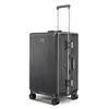 Maleta Amazon con portavasos, maleta de carro creativa, maleta blanca para mujer, maleta de viaje con marco de aluminio negro para hombre