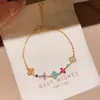 Pulsera Simple de Gota de Agua con Circonita de Colores para Mujer, Pulsera de Moda de Alta Gama y Elegante, Joyería de Mano Versátil Estilo Palacio Retro para Mujer