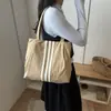 Bolso tote de lona de gran capacidad estilo casual coreano 2026 para mujer, nuevo bolso de mano de moda para estudiantes, adecuado para la escuela y el trabajo