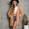 Outono e Inverno 2022 Europeu e Americano Transfronteiriço Novo Amazon Wish Calças com Bolso de Aba Longa Cardigã com Capuz Cor Pura Manga Longa Roupa Feminina