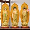 Tres Santos del Oeste con Estación Retroiluminada Bodhisattva Guanyin Buda Amitabha Gran tendencia para la adoración en el hogar adornos de Buda de resina