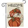 Nueva Bandera de Jardín de Otoño de Amazon Calabaza Hoja de Arce Decoración de Atmósfera para Patio Exterior Bandera de Jardín de Lino de Doble Cara