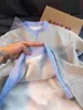 Camiseta Masculina de Verão Patchwork Listrada Falsa Duas Peças Manga Curta, Algodão Mamba, Toque de Alta Tecnologia, Gola V, Estilo Americano, Ombro Normal, Blusa de Manga Curta