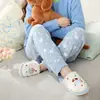 Lidani Color Spot Desenho de Cachorro Divertido Pelo Sintético Sapatos Internos para Casa Novo Feminino Outono Inverno Estudante Fofo Pantufas de Algodão