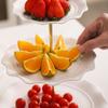 Plato de Cerámica con Encaje en Relieve Estilo Nórdico Simple para Dim Sum, Banquete de Té de la Tarde, Pastel, Bocadillos, Fruta, Plato de Tres Pisos