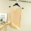 Chaleco térmico de forro polar lado AB para mujer, capa interior sin costuras para otoño e invierno, forrado de forro polar y engrosado, top de capa base ajustado