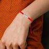 Pulsera tejida roja hecha a mano popular de Amazon para hombres y mujeres, pulsera de pareja con cruz de acero inoxidable transfronteriza europea y americana