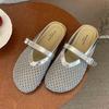 Meias Pantufas Vazadas para Mulheres, Novas Pantufas Respiráveis de Moda Verão para Usar Fora, Sandálias Rasas Planas Trançadas