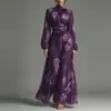 Estación Otoño/Invierno 2026 Nuevo Estación Independiente Transfronteriza Europea y Americana Comercio Exterior Ropa para Mujer Impresión Digital Entallado Adelgazante Vestido Plisado
