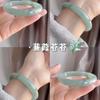Libro Rojo con Pulsera Redonda de Jade Imitación Vidrio Violeta Día de la Madre Pulsera Gruesa de Belleza Pulsera para Niña