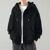 Sudadera con capucha de forro polar de moda estilo americano transfronteriza para hombre, ropa exterior casual de otoño e invierno, top simple con cremallera