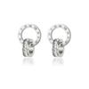 Brincos de argola dupla com zircônia digital romana, tendência europeia e americana popular, senso criativo, fecho de anel, brincos de zircônia para mulheres