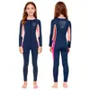 Traje de baño para niños de 2.5 mm, para niño, cálido, de una pieza, manga larga, pantalón largo, protección solar, para clase de natación, traje de baño térmico
