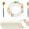Amazon Transfronterizo Flor Rosa Boda Servilleta de Papel Desechable Flor de Rosa Redonda para Fiesta