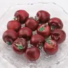 Manzana Miniatura con Clavos de Cuerno, Colgante para Pulsera de Manzana Roja con Agujero Pasante, Cuentas Sueltas, Materiales para Manualidades DIY Hechos a Mano, Juguete de Comida en Miniatura
