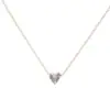 Collar corto con colgante de circonita y cadena de metal de moda coreana para mujer, cadena sencilla con forma de corazón y clavícula.