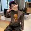 Camada Base Térmica Escovada Versátil para Meninos Outono/Inverno 2026 Novo Estilo Gola Semi-Alta Casual Infantil Tendência
