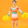 Novo Uniforme de Líder de Torcida Fantasia de Dança Infantil Masculina e Feminina Manga Longa Jogos Atléticos de Líderes de Torcida Fantasia de Performance Adulto