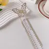 Elegante Pasador de Pelo con Lazo de Perlas, Súper Hada Borla de Flor de Lirio del Valle, Lindo Accesorio para el Cabello de Cola de Caballo Alta o Semi-Recogido en la Parte Posterior de la Cabeza