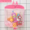 Bolsa de Rede para Armazenamento de Brinquedos de Banho Infantil, Drenável à Prova d'Água, Desenho Animado de Pato Fofo, Bolsa de Pendurar para Banheiro de Bebê com Ventosa