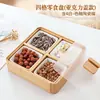 Prato de Frutas Estilo Japonês para Uso Doméstico, Bandeja de Lanches de Luxo Leve, Bandeja de Lanches para Mesa de Centro da Sala de Estar, Bandeja Dividida para Sementes e Frutas Secas
