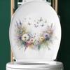 Pegatinas de decoración de flores para tapa de inodoro transfronterizas, pegatinas de pared para embellecer el cristal del baño con mariposas y plantas, pintura decorativa para armario con espejo