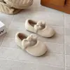 Sapatos Birkenstock de Feltro Francês Ins Estilo Novo Outono/Inverno 2026 Versão Coreana Sapatos Princesa com Laço Meninas Sapatos de Algodão com Pelúcia