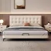 Hogar Francés Retro Almacenamiento Patrón de Gofre Cama Dormitorio Principal Cama Italiana Lujo Ligero Estilo Vintage Cama de Boda Dormitorio