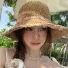 Ve a un lugar ventoso El mismo sombrero de Liu Yifei Sombrero de paja de Xu Hongdou Sombrero para el sol Sombrero de pescador para mujer Sombrero para el sol