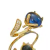 Anillo Ladrillo de Diseño Nicho de Alta Gama Lujo Accesible para Mujer Moda Europea y Americana Creativo Zirconia Chapado en Oro Anillo Abierto Ajustable