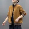 Jaqueta cardigan de fleece grossa dupla face com forro de fleece estilo coreano para mulheres, solta e quente, com gola alta e design color-blocking