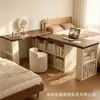 Tocador multifuncional, escritorio de esquina, estantería y escritorio doble de madera maciza para computadora - una pieza versátil para el dormitorio, adecuada para uso doméstico y estudio