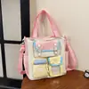 Bolsa de Alto Estilo 2026 Primavera Nova Moda Estilo Universitário Color-Block Versátil Múltiplos Bolsos Bolsa de Ombro Transversal
