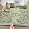 Juego de Tres Piezas de Alfombrilla Refrigerante de Látex de Seda de Hielo para Verano, Alfombrilla Suave Refrigerante Estampada, Colchón de Doble Uso, Individual, Estilo Fresco de Dibujos Animados, Alfombrilla de Seda de Hielo