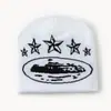 Sombrero de Punto Jacquard Pequeño Barco Estrella de Alta Venta Transfronterizo Sombrero de Exterior de Moda Sombrero Versátil de Letras Hip-Hop Fabricante Mayorista