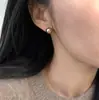 Pendientes de Perla Color Café Maillard para Mujer, Aguja de Plata, Diseño de Nicho, Pendientes de Gama Alta, Nuevos Pendientes Populares 2025
