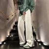 Pantalones deportivos divididos de pecho pesado para hombre, estilo americano retro de gran tamaño, pantalones de ambiente urbano, pantalones casuales de inmersión