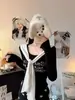 Camiseta de Manga Larga de Forro Polar con Bloques de Color y Estampado de Letras Falsa de Dos Piezas para Mujer, Ropa Interior de Otoño e Invierno con Copas en el Pecho, Top Cálido, Moderno