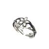 Anillo Vintage Flor de Cerezo para Mujer Anillo de Dedo Periférico de Animación Bidimensional Moda Versátil Flor Imitación Plata Tailandesa Anillo Abierto