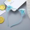 Diadema para niños, linda diadema transparente de PVC con orejas de gato, diadema de arena movediza directa de fábrica para mujer, primavera y verano, gran sentido