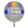Globo de Aluminio Transparente 4D de 22 pulgadas Impresión en Inglés Feliz Cumpleaños Decoraciones para Fiesta de Cumpleaños Infantil Venta al por Mayor Transfronteriza