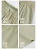 Pantalones finos de verano para hombre, pantalones balloon cropped para hombre, pantalones casuales de algodón puro, pantalones de pierna recta, pantalones holgados para hombre con buena caída.