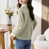 Toma Real de Ropa Femenina de Comercio Exterior: Elegante Casual Otoño Nueva Moda Femenina Camisa de Gasa con Cuello, Cárdigan, Camisa, Camisa Básica
