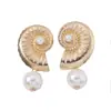 Aretes de Concha de Perla Imitación Moda Playa Transfronteriza Temperamento Vintage Simple Combinables Verano Vacaciones