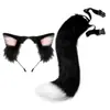 Cosplay Orejas de Gato Aro para el Cabello Accesorios de Cola de Gato Hechos a Mano Lindo Gato Madre Animal Oreja Accesorios para el Cabello Accesorios de Cola de Animal Traje