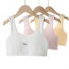 Ropa interior para estudiantes femeninas, de algodón, para niñas de secundaria, antigolpes, chaleco deportivo pequeño, para niñas pequeñas, para niños grandes, top de tubo