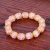 Cuentas de Ágata Imitación con Piezas de Flor Caladas Pulsera Chapada en Oro Pulsera de Oro de Arena Vietnamita Joyería para Microempresas al por Mayor