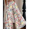 Pantalones Florales de Hada de Verano 2026 para Mujer Cintura Alta Sueltos Delgados Pierna Ancha Fluidos Adelgazantes Versátiles Rectos Largos